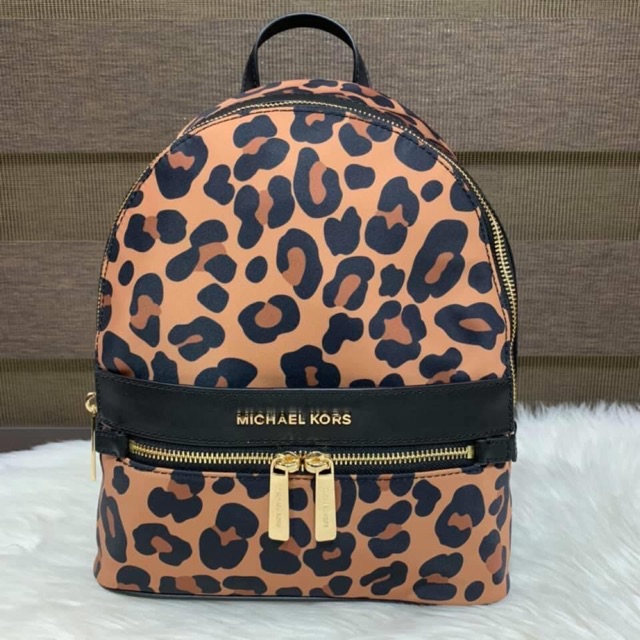 MK LEOPARD PRINT MEDIUM BACKPACK | Shopee Philippines