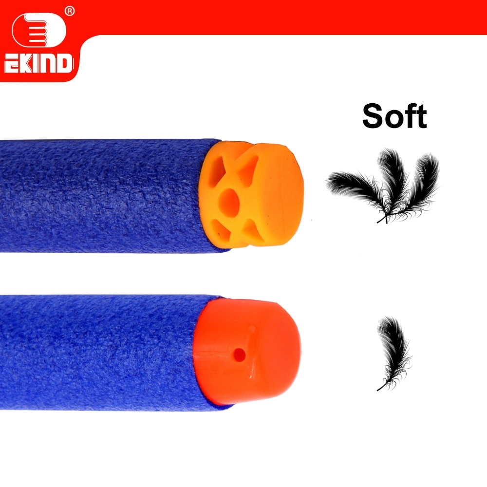 EKIND 200 Pcs 7.2cm TPR Waffles Soft Head Darts Refill Foam Bullet compatible 