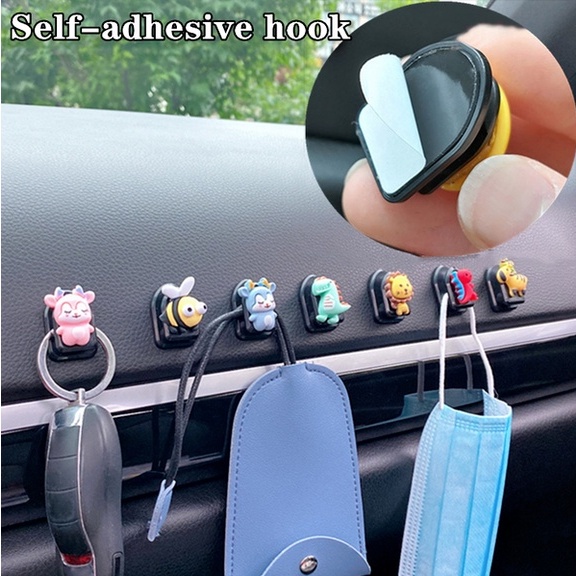4PCS Mini Car Hooks Organizer Storage, Wire holder universal Car