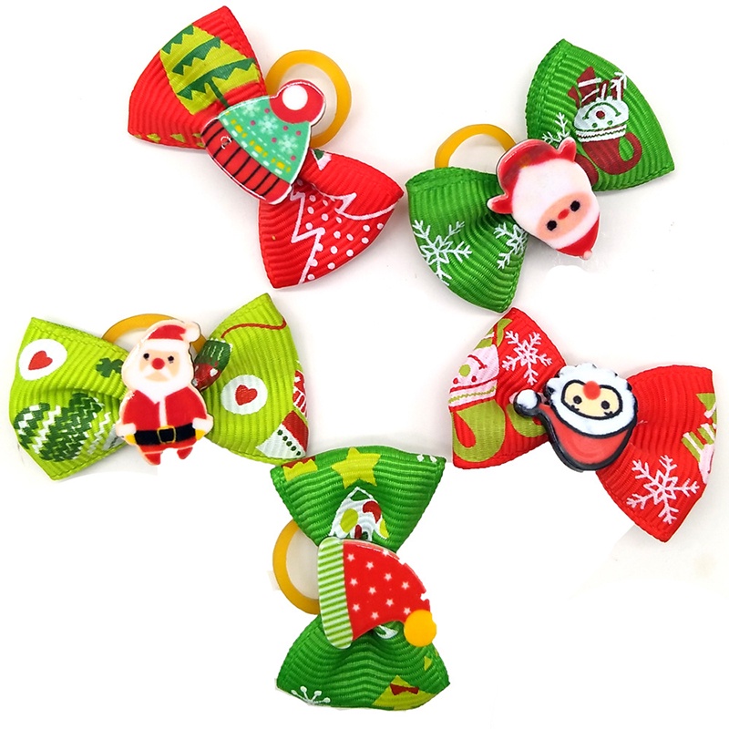 Pet Dog Cat Puppy Bow Tie Christmas decor Flower Bowknot Hair Clips #6