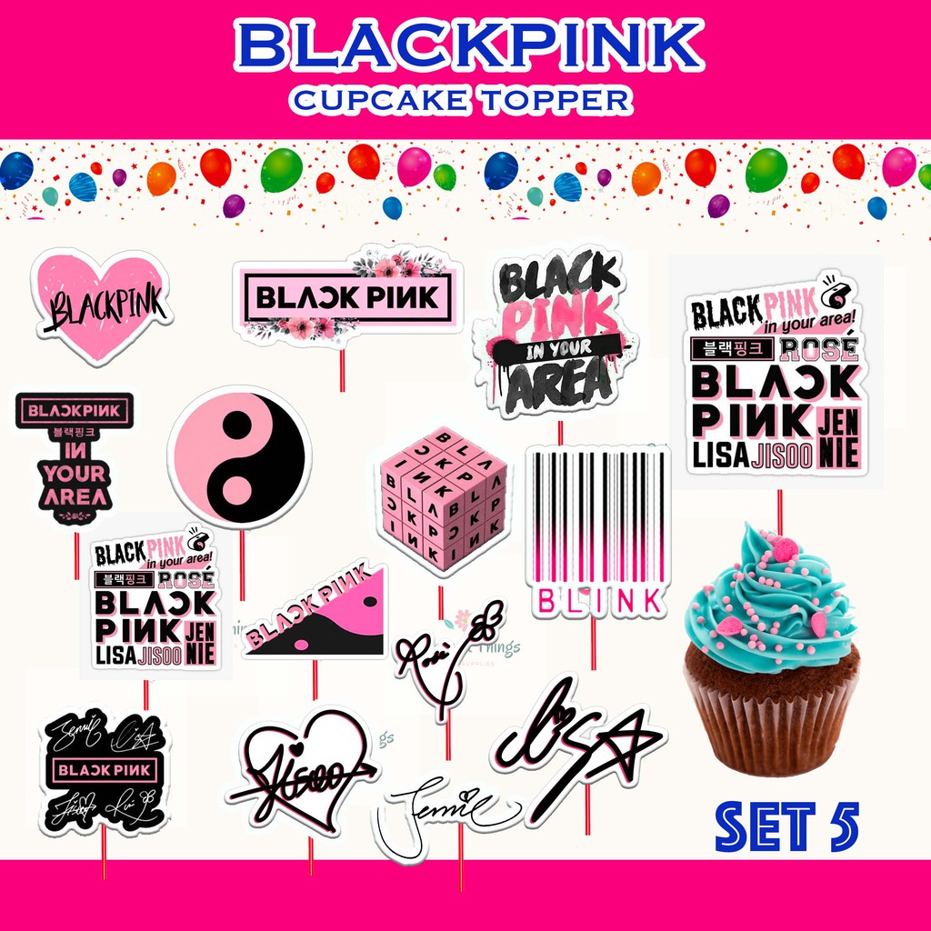 blackpink ice cream cupcake topper 2 inch round 30 pcs shopee philippines