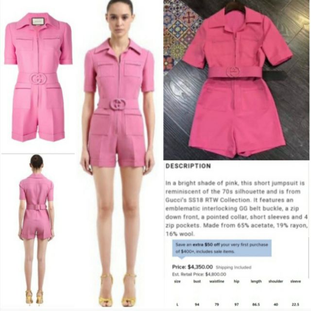 pink gucci jumpsuit