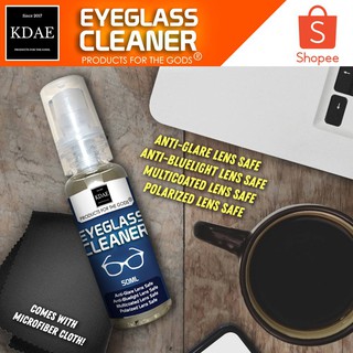 Eyeglass Cleaner With Free Microfiber Cloth By KDAE Products for the Gods 50 ml