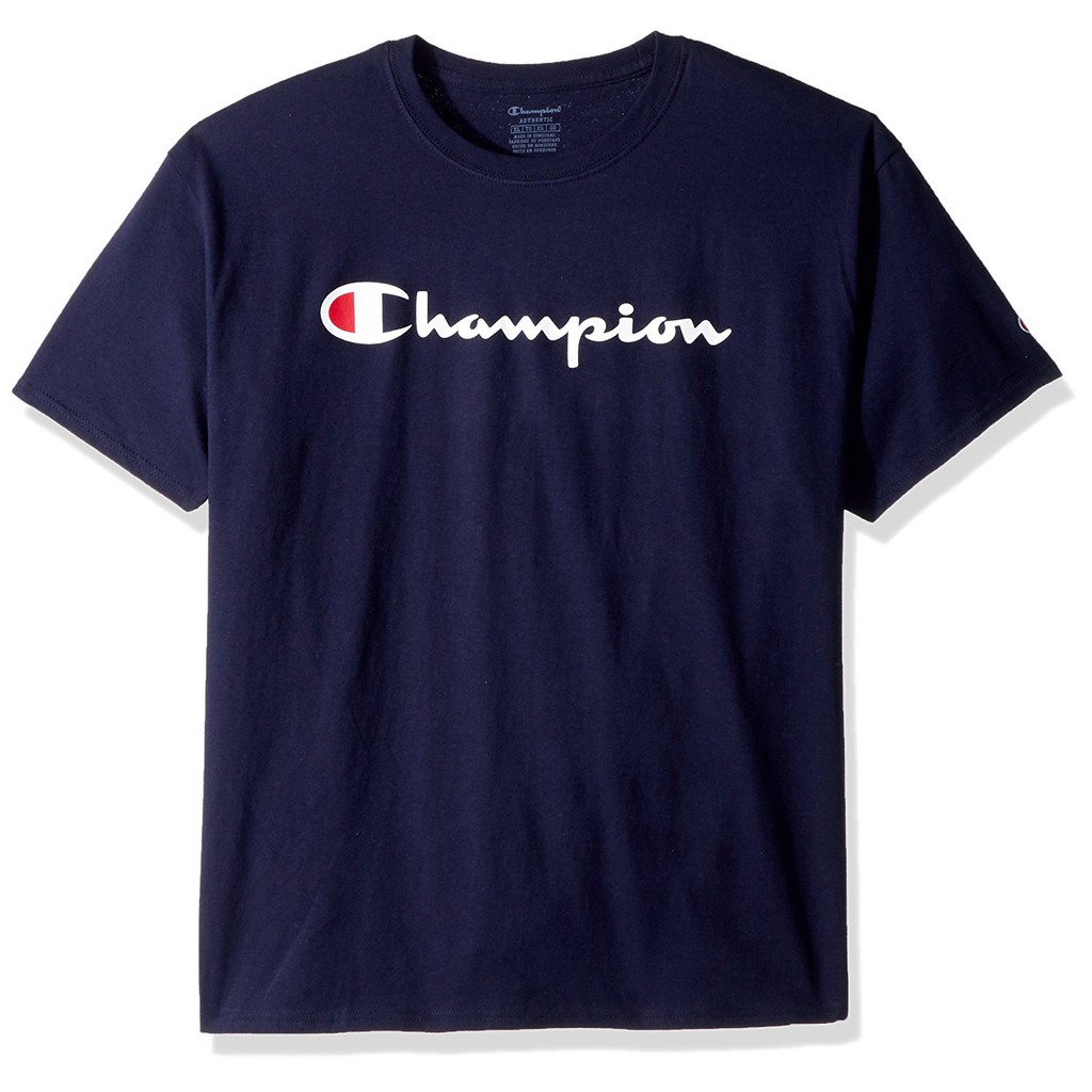 navy blue champion t shirt