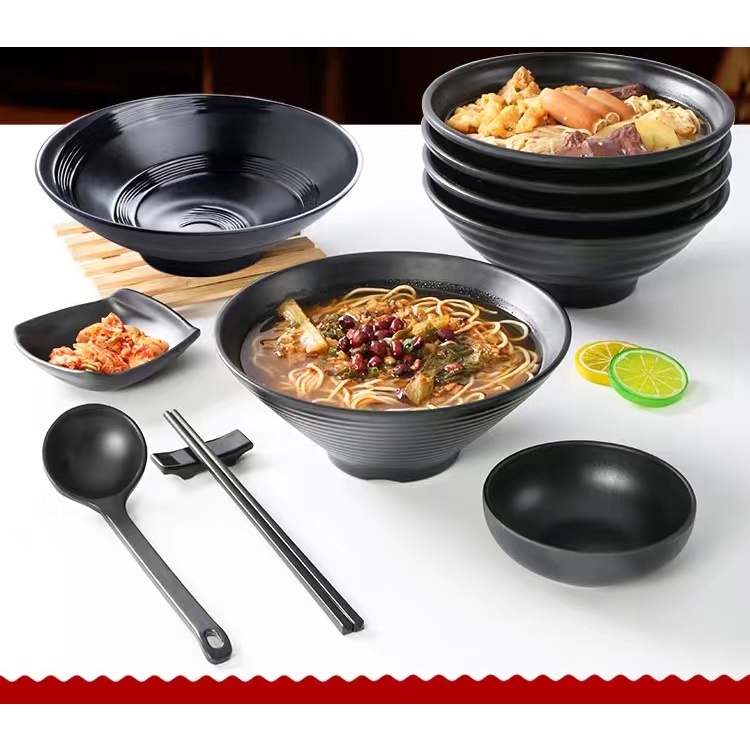 Black Dinnerware Modern Dinner Plates and Bowls, Dishwasher Safe