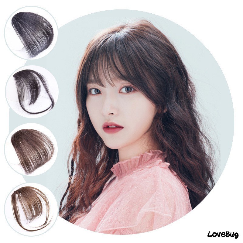 Korean Girls Thin Air Bangs Hair Extension Natural Clip In Front Fringe Hair  Extension-LB | Shopee Philippines