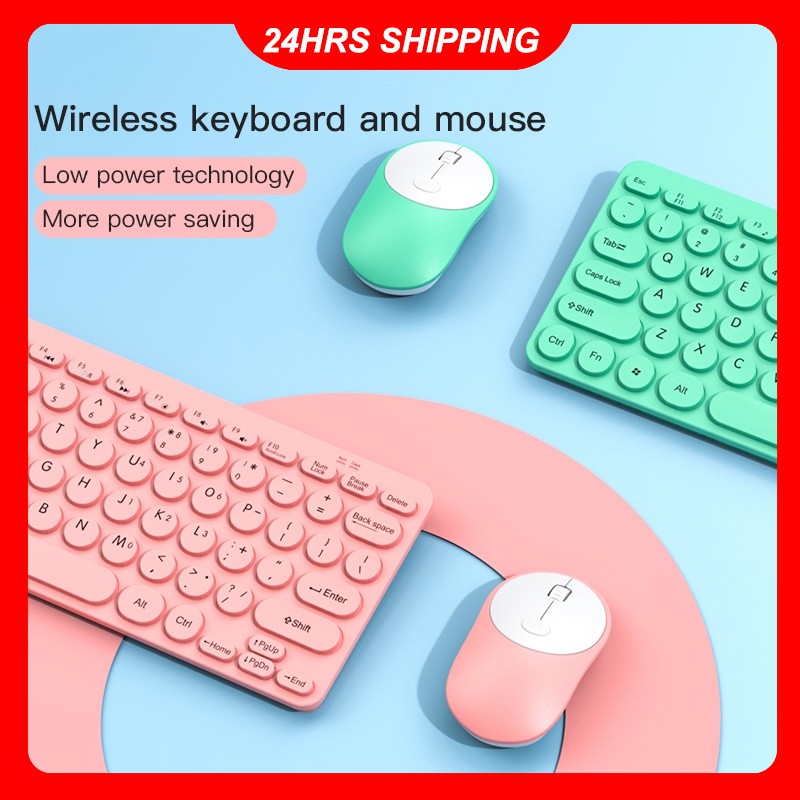 SC Wireless Keyboard Circle/Square Button Macaron Color 78 ...