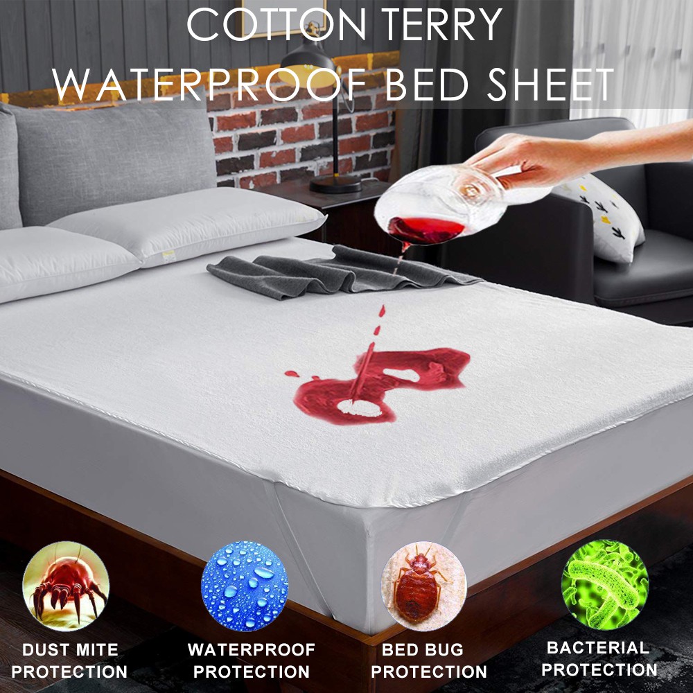 Mattress Cover Protector Waterproof Queen King Size Bed Cover Hypoallergeni 
