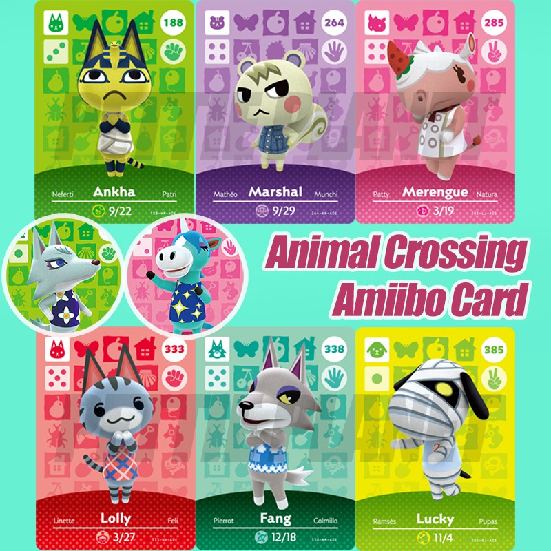 Animal Crossing Amiibo Cards Sanrio Amiibo cards 2021 NEW For Nintendo  Switch 3DS Game Animal Crossing: New Horizons Game Amiibo Card Lobo Card Set  NFC Cards Hot Villager Marshal Ankha Amiibo Round