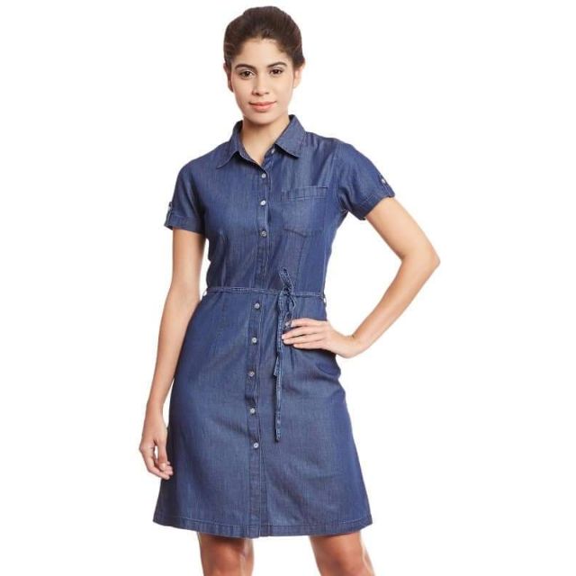 denim polo dress
