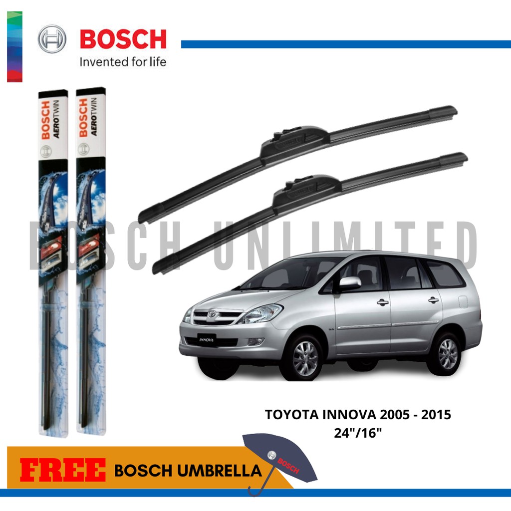 Bosch AEROTWIN Wiper Blade Set for Toyota INNOVA 2005 2015 (24 /16