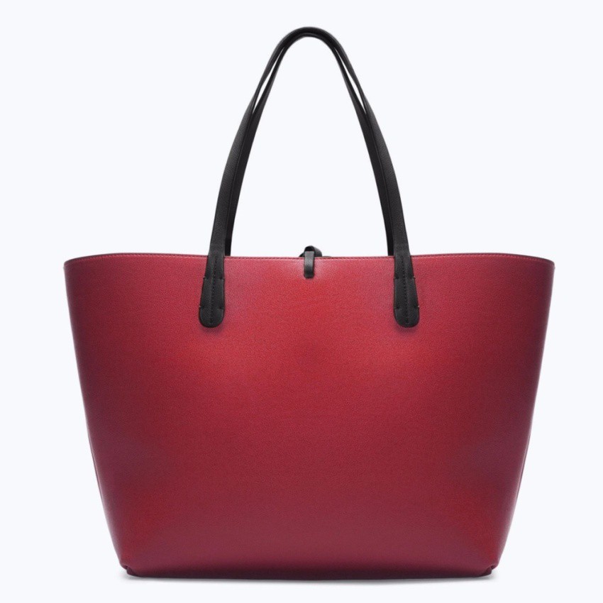 zara reversible tote bag black and red