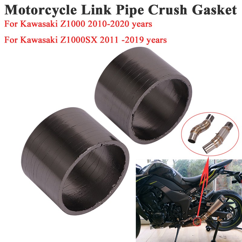 2pcs Motorcycle Exhaust Pipe Escape Crush Gasket For Kawasaki Z1000 Z1000SX 2010 2020 Modified