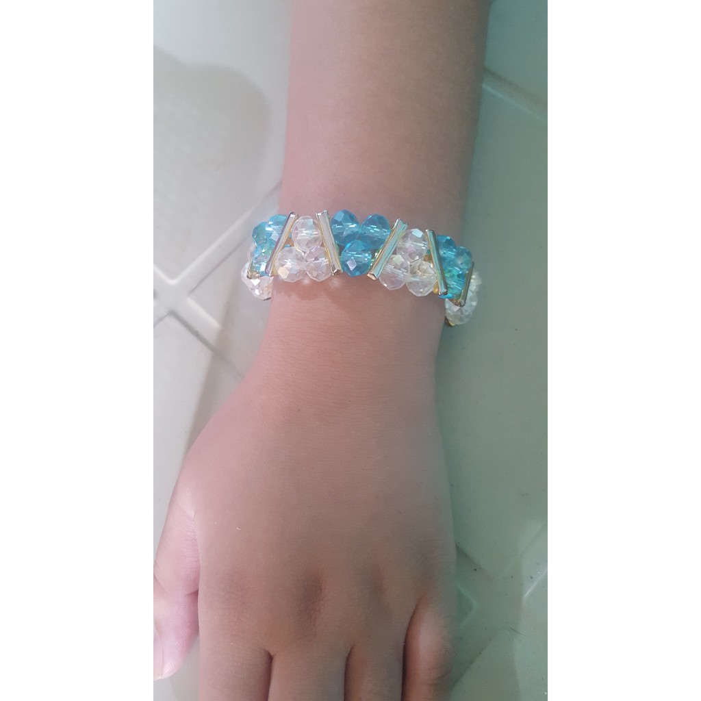 Crystal beads bracelet accessories with gold plated design Shopee