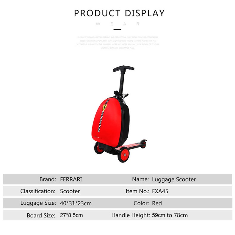 ferrari luggage scooter