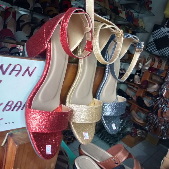 2 inch silver block heels