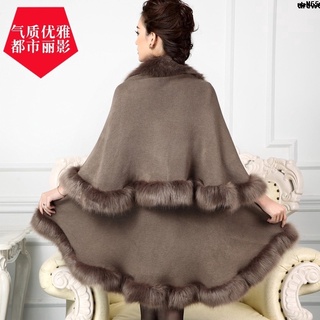 Batmother Wear Style Coat Cloak Mid-Length Autumn Winter Shawl Sweater Loose Sleeves Wool Knitting > Plaid Women's Cardigan