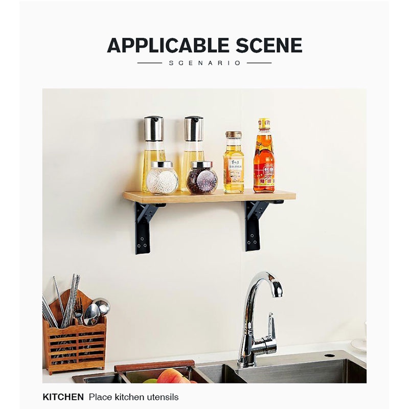 Stainless Steel Triangle Folding Angle Bracket Heavy Support Black Adjustable Wall Mounted Bracket