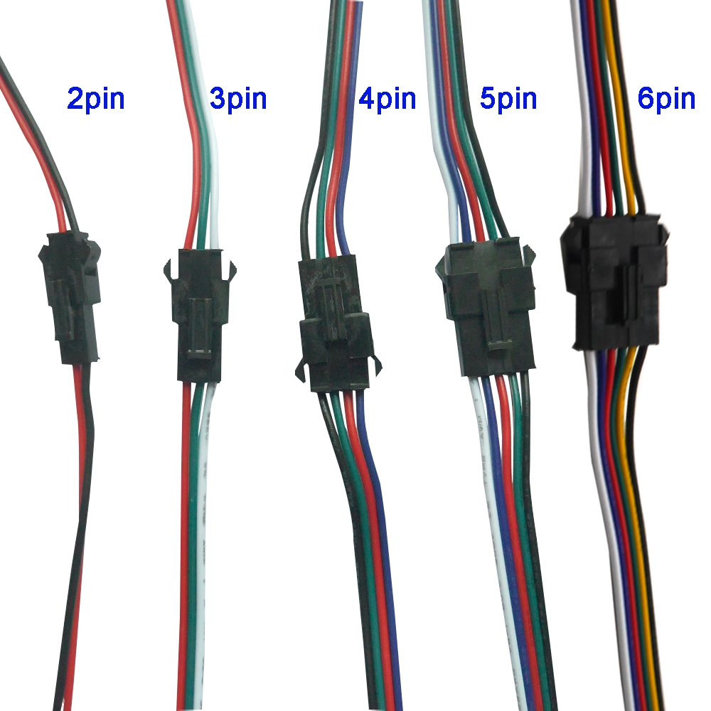 3 Pin Jst Sm Plug Male To Female Wire Cable Connector 5 Pair 3pin 4pin 5pin 6pin Jst Led 