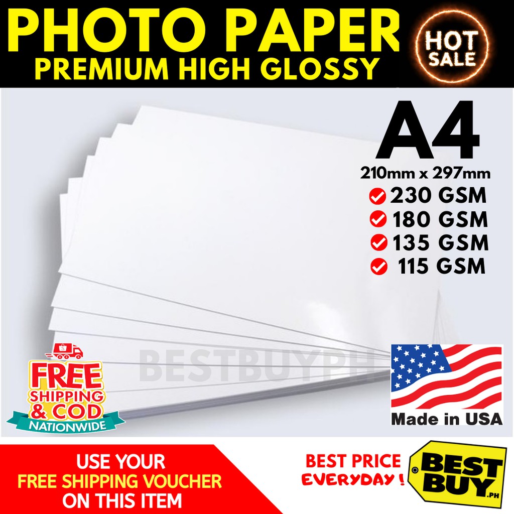 A4 Photo Paper - Premium High Glossy (USA) | Shopee Philippines