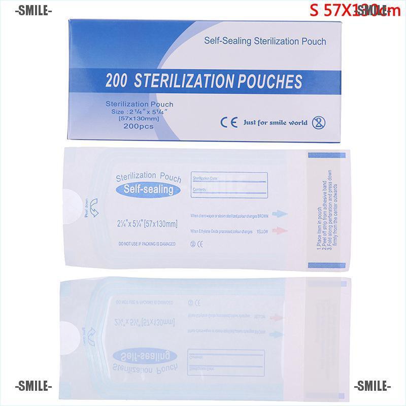 Smile  200pcs/box Disposable Self-Sealing Sterilization Pouches Bags