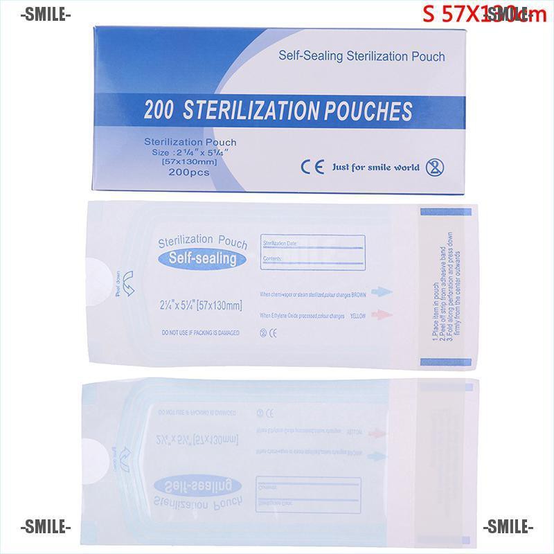 Smile 200pcs/box Disposable Self-Sealing Sterilization Pouches Bags