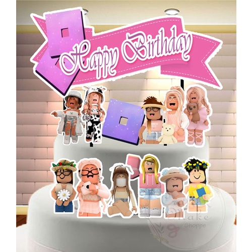 ROBLOX GIRL PINK Personalized Cake Topper Set | Shopee Philippines