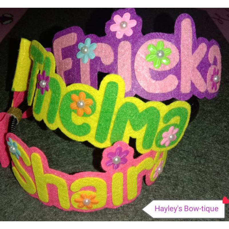 Personalized Felt Name Headband (made to order) Shopee Philippines
