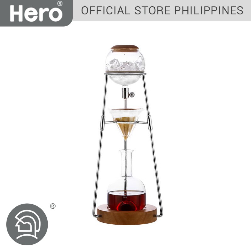 Hero Cold Brew Drip Tower Cold Drip Coffee Borosilicate Glass Premium Wood Precision
