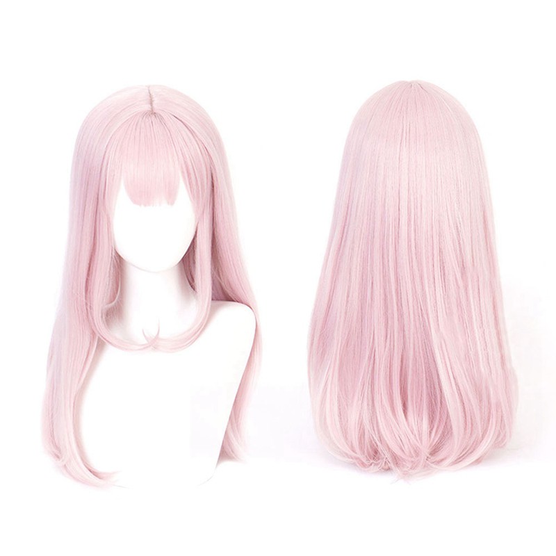 long pink cosplay wig