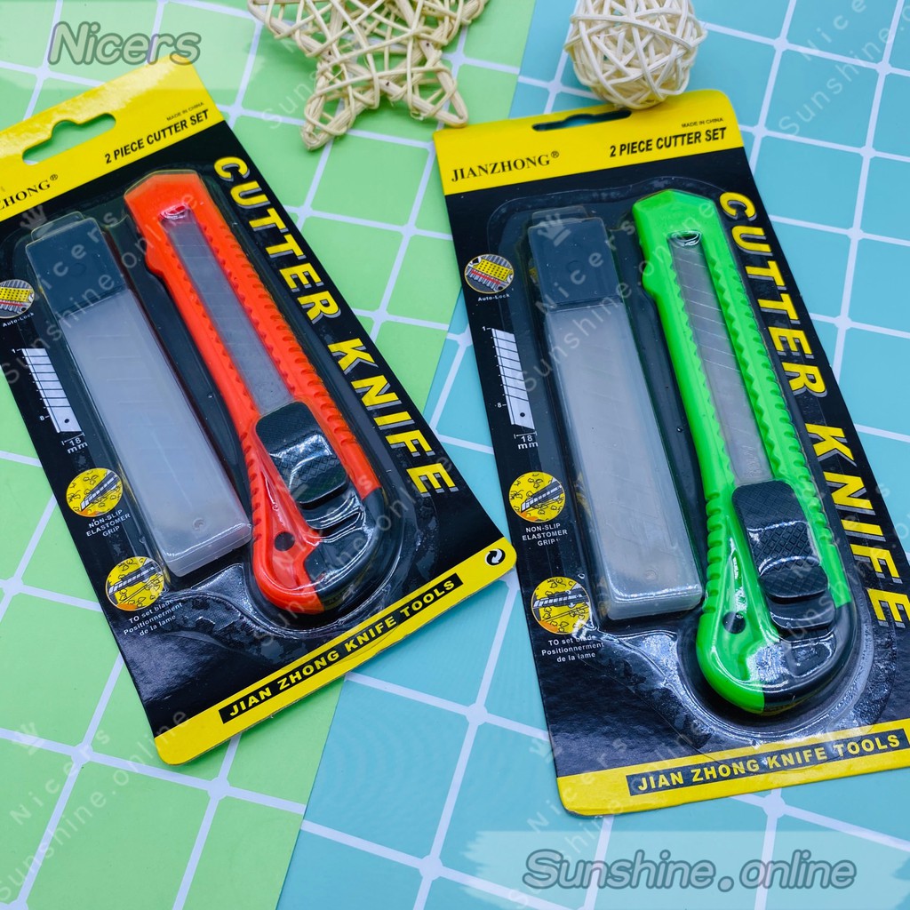 2in1 Cutter knife set 1PC cutter With 5pcs Blade Knife tools Shopee Philippines