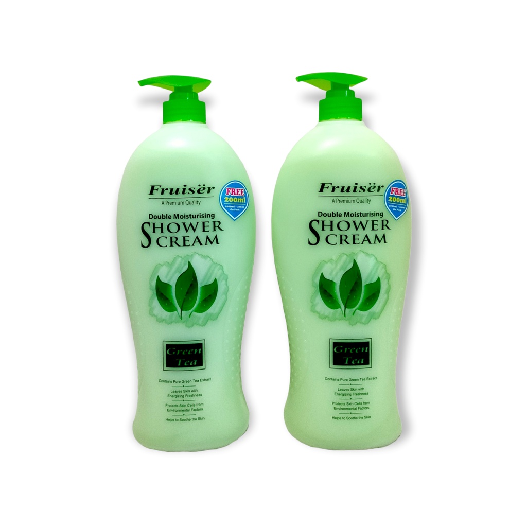 (Malaysia) Fruiser Green Tea Double Moisturizing Shower Cream. 1,200 Ml