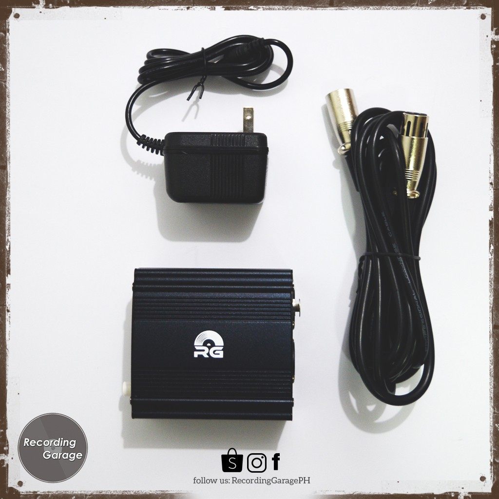 48v Phantom Power Supply W Adapter Xlr Cable Usb Soundcard Shopee Philippines