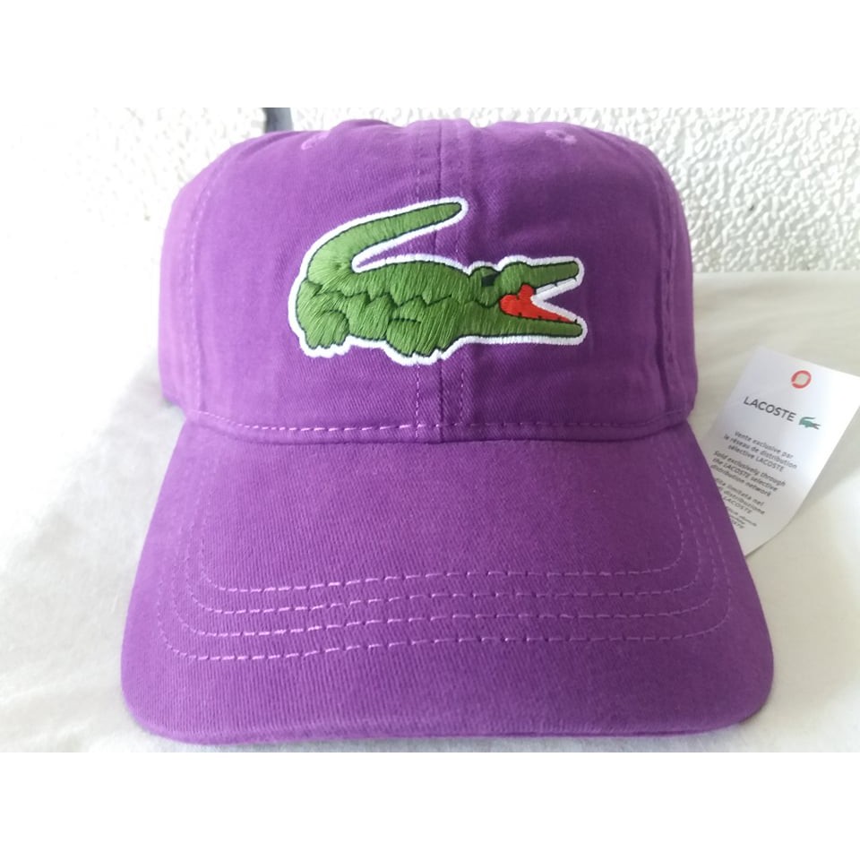 purple lacoste hat
