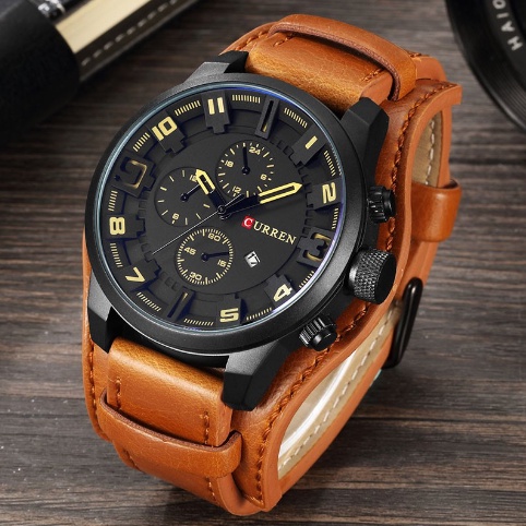 WSAR CURREN Leather Watch Quartz Men's Watches