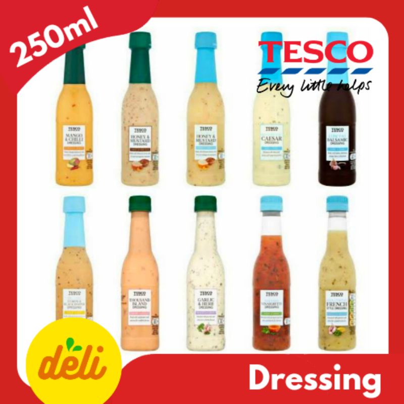 Tesco Low Fat Free Salad Thousand Island Lemon Dressing Balsamic Garlic