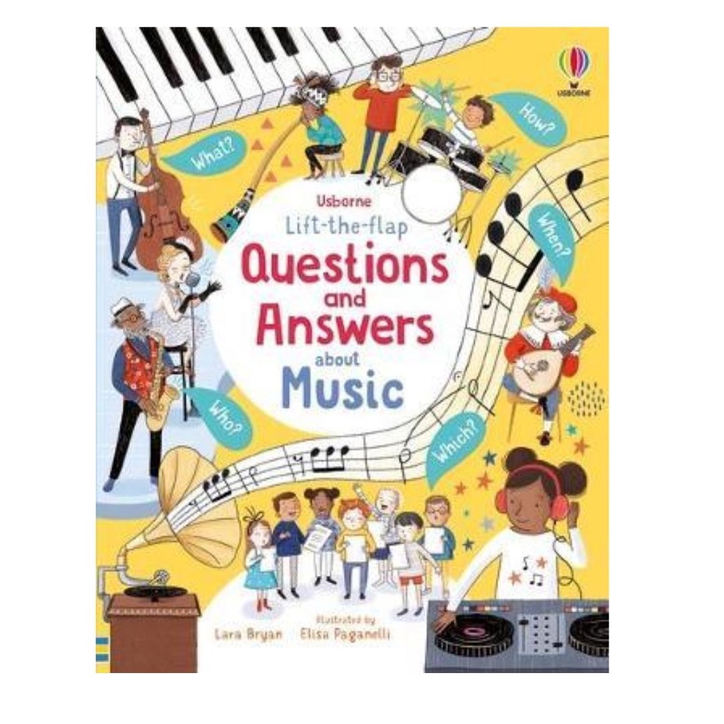Featured image of Usborne Lift-The-Flap Questions and Answers About Music (board book)