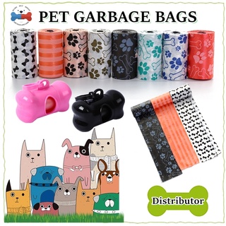 Pet Trash Bag Dog Poop Bag Printed Pet Garbage Disposable Trash Bag (15bags per Roll)