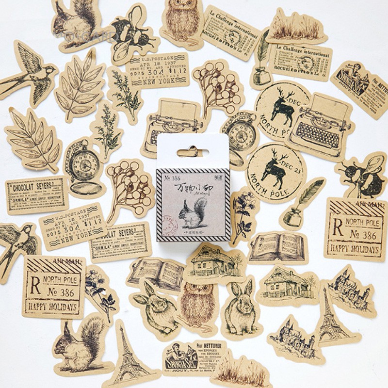 ANCIRS 135pcs Adhesive Seal Stickers Students Kids Decorative Stamp Envelope Backing Stickers for Diary Craft Scrapbook DIY Gift