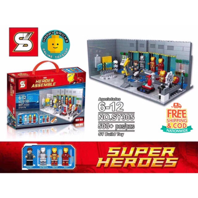 lego iron man laboratory set