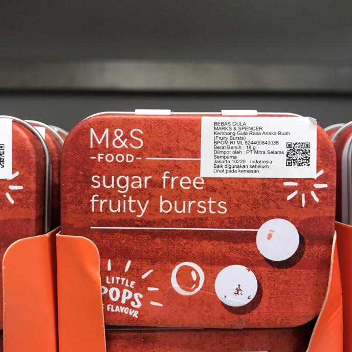 M&s Foods Marks Spencer Sugar Free Fruity Burst Pops Candy 18 grams