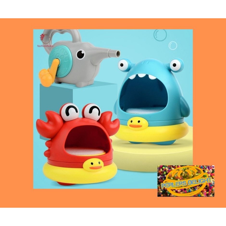 Manual or Blowin Bubble Baby Bath Toys Cute Cartoon Shark And Crab Bathroom Bathing Toys Foam Maker