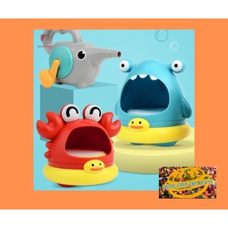 Manual or Blowin Bubble Baby Bath Toys Cute Cartoon Shark And Crab Bathroom Bathing Toys Foam Maker #1