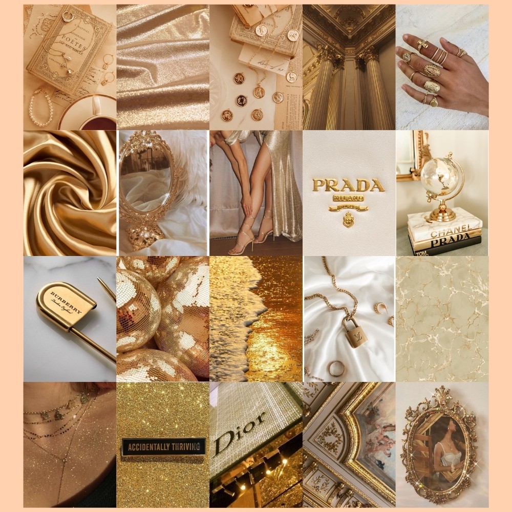35 Pics Royal Gold Aesthetic Wall Collage Digital Download ...