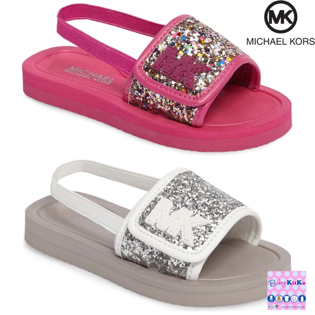 mk glitter slide sandals