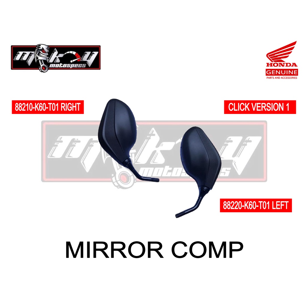Honda Genuine Side Mirror for Honda Click 125/150 Short Stem VERSION 1