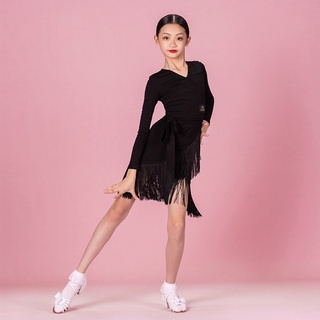 Cha-Cha Children S Latin Dance Practice Clothes Sleeveless Dress Female Professional Tassel Competition Performance #3