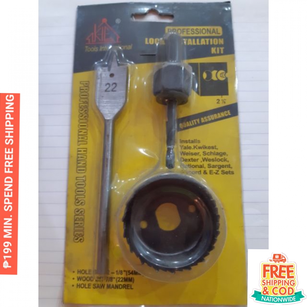 LOCK DOOR KNOB INSTALLATION KIT Doorknob Standard Size Hole Saw 