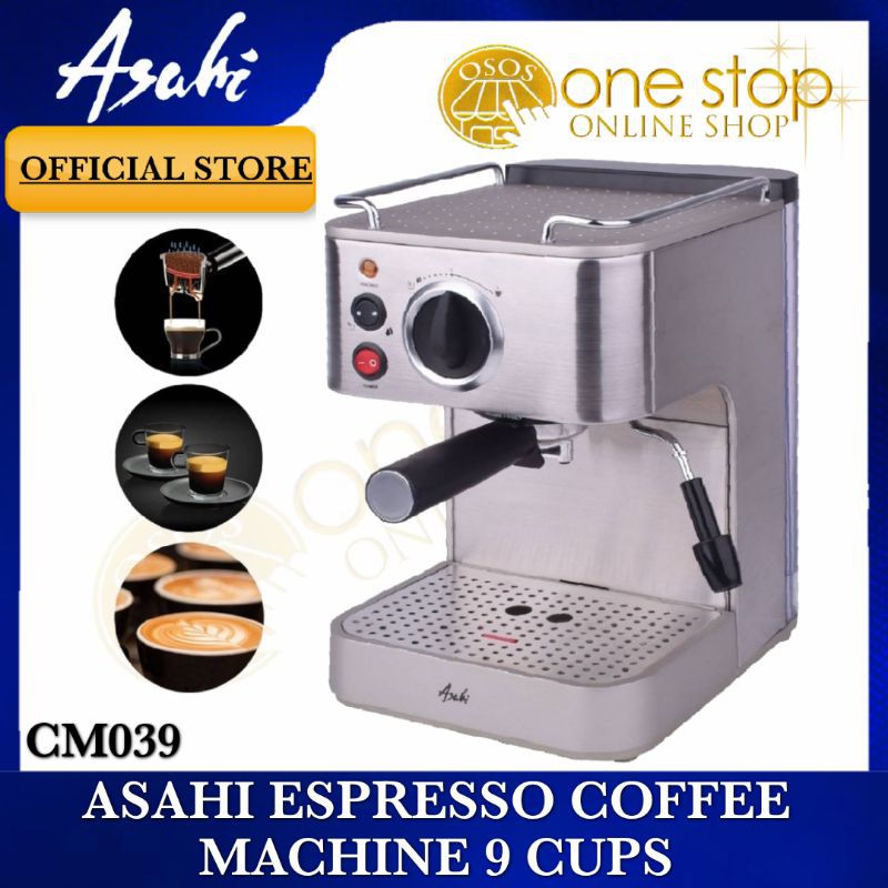 Asahi CM-039 Espresso Coffee Machine 9 Cups CM 039 CM039 •OSOS ...