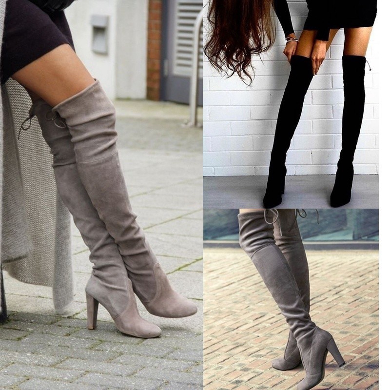 slim leg over the knee boots